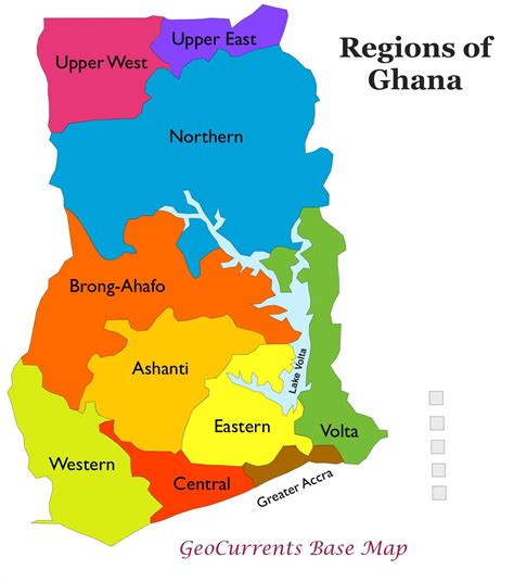 ghana map  regions map  ghana showing regions western africa