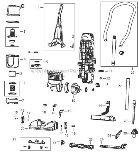 bissell powerforce helix bagless upright  ereplacementpartscom