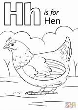 Letter Coloring Pages Hen Red Little Preschool Printable Color Drawing Words Alphabet Paper Getcolorings Work sketch template