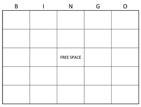 bingo card template    printable blank bingo cards template