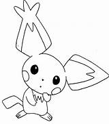 Coloring Pichu Pages Pokemon Pikachu Ears Bunny Getcolorings Elf Printable Sheets sketch template