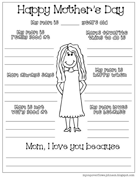 cup overflows mothers day coloring pages