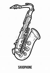 Saxophone Saxophon Saxofone Coloriage Musical Sassofono Colorare Musicali Strumenti sketch template