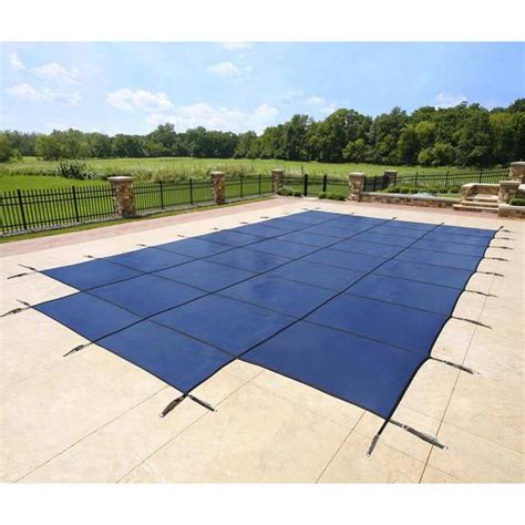 shop rectangular blue  ground pool safety cover  center step overstock