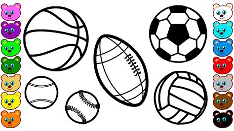 sport balls coloring pages  kids youtube