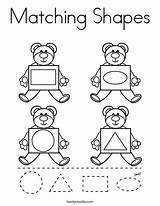 Coloring Matching Pages Twistynoodle Popular Shapes sketch template