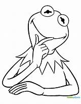 Coloring Pages Muppets Kermit Frog Disneyclips Meme Printable Thoughtful Gif Funstuff Template sketch template