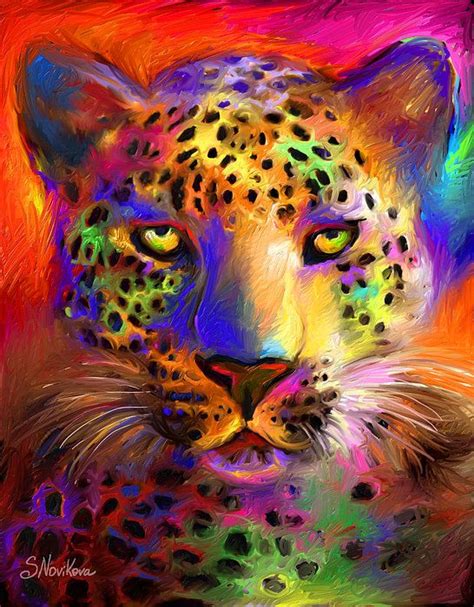 Vibrant Leopard Painting Art Print By Svetlana Novikova In 2021
