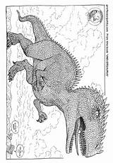 Giganotosaurus Colouring Pages Colour Potts Professor Aidan Dinosaur Dinosaurs sketch template