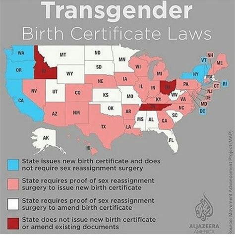 Transgender Birth Certificate Laws Nd Wa Mt Nh Mn Me Sd Wi Wy Ia Ne Ri