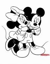 Mickey Minnie Coloring Mouse Pages Friends Disney Hugging Kissing Gif sketch template
