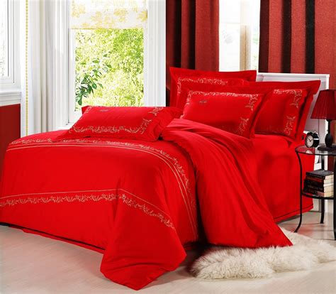 yous home textilesplain red color embroidered pillowcase