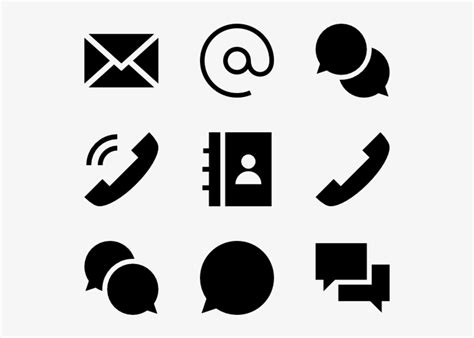 solid contact and communication elements contact icons png png image