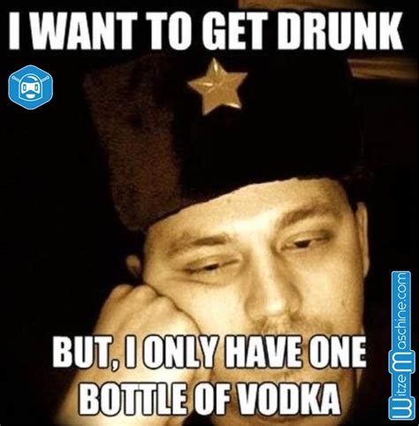 Trauriger Russe Hat Nur Eine Flasche Vodka Funny Russian Funny