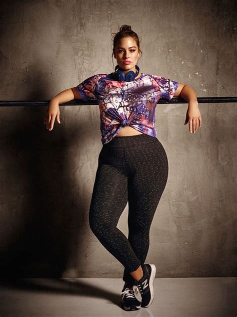ashley graham shows off her famous curves in workout gear for fitness
