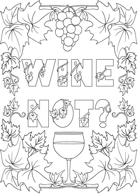 coloring pages  adults wine coloring pages