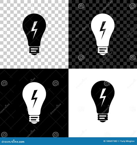 light lamp sign bulb  lightning symbol icon isolated  black white  transparent