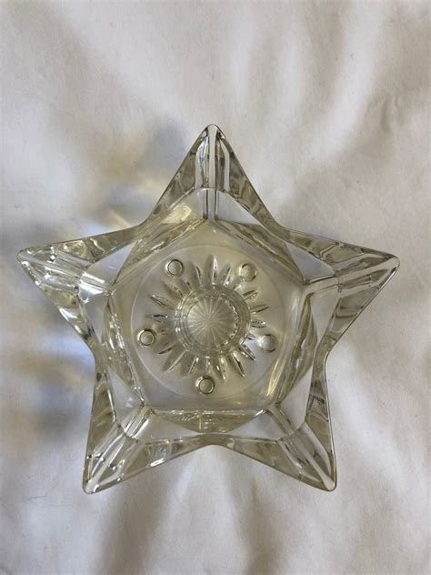large star shaped glass candle holder etsy