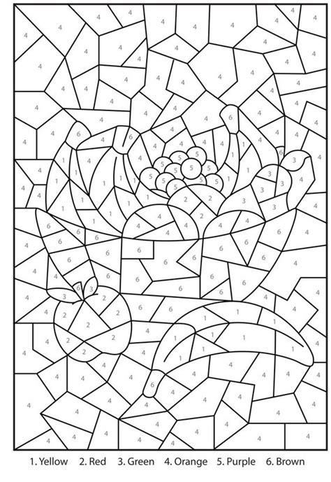 printable color  number coloring pages  adults color