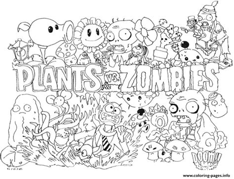 plants  zombies printable coloring pages coloring home