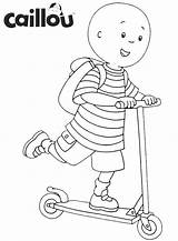 Coloring Caillou Scooter Riding Sheet Pages Independently Encourage Act Sheets Children sketch template