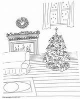 Coloring Christmas Tree Pages Printable Holiday sketch template