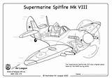 Spitfire Colouring sketch template