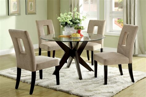 Round Tempered Glass Top Dining Table Set For Small Spaces