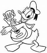Coloring4free Duck Donald Coloring Pages Playing Guitar Related Posts sketch template