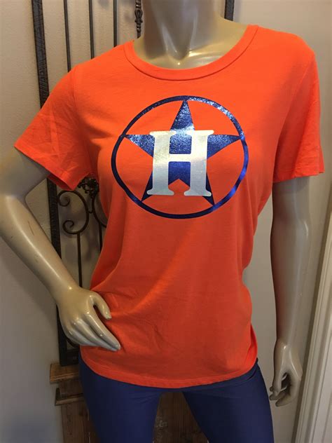 houston astros inspired metallic tee orange  clothing