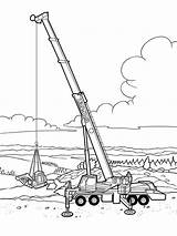 Crane Coloring Pages Construction Printable Truck Site Hoisting Ball Wrecking Tower Drawing Trucks Colouring Vehicles Color Clipart Drawings Cranes Vehicle sketch template