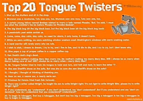 tongue twisters ideas  pinterest funny tongue twisters