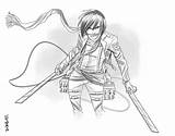 Mikasa Titan Ackerman sketch template