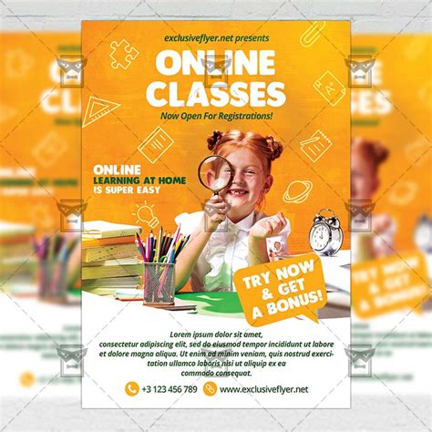 classes flyer psd template exclusiveflyer