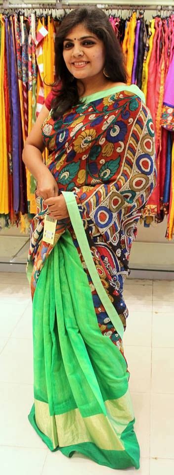 latest jute half and half saree with kalamkari print buy