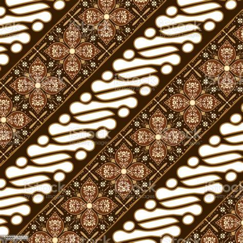 Beautiful Motifs Of Kawung Batik With Soft White Brown Color Design