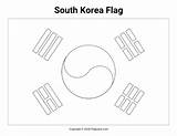 Coloring Flag South Korea Pages Korean Printable Flaglane Worksheets sketch template