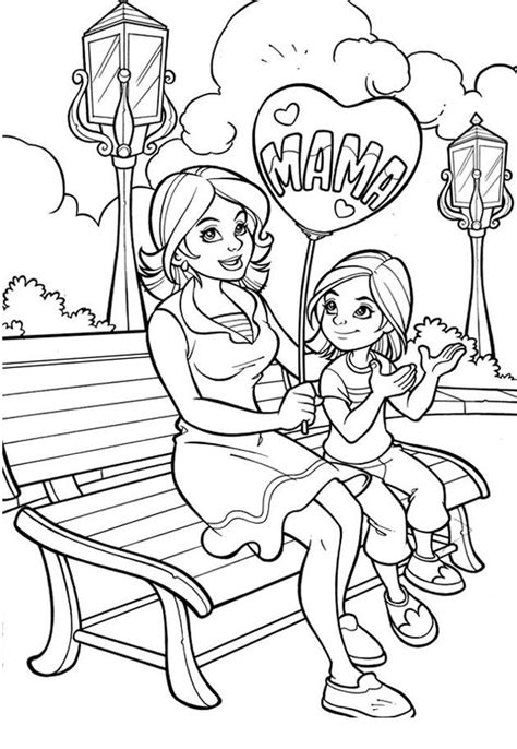mother  child coloring page