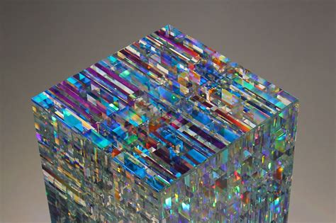 magik chroma cube  jack storms jack storms glass glass sculpture glass art