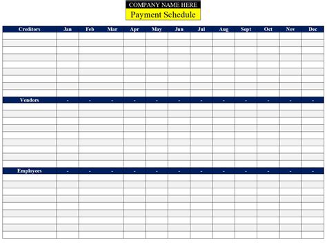 top  payment schedule templates  report templates