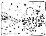Moon Coloring Pages Night Printable Star Landscape Hold Getdrawings Getcolorings Color Good Sheets Stars Kids sketch template