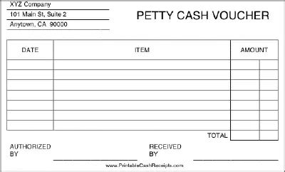 petty cash receipt