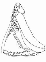 Coloring Pages Girl Pretty Princess Girls Printable Medieval Beautiful Lady Fashion Easy Clipart Kids Ladies Library Book Dresses Cloak Hooded sketch template