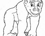 Gorilla Coloring Pages Baby Face Drawing Kids Printable Sheet Color Getdrawings Funny Print Getcolorings Pag sketch template