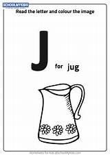 Jug Worksheet Letter Read Color Schoolmykids Worksheets Craft sketch template
