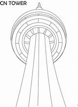 Cn Tower Coloring Kids Printable Pages Landmarks Print Canada Studyvillage Famous Monuments Pdf Open  Math Choose Board sketch template