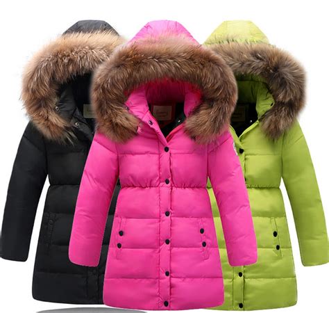 girls winter coats  brand duck  girls winter jackets fur collar