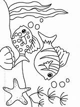Coloring Sea Under Pages Kids Animals Printable Ocean Drawing Fish Cartoon Color Drawings Print Animal Alligator Gar Underwater Sheets Illustration sketch template