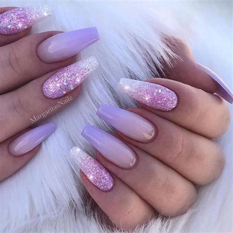 glamorous glitter nails pinky lavender collection nailsglitters