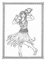 Coloring Dancers Book Costumes Exotic sketch template